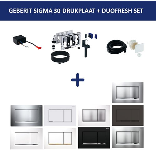 Bedieningsplaat Geberit Sigma 30 DF + DuoFresh Geurzuiveringssysteem Chroom 