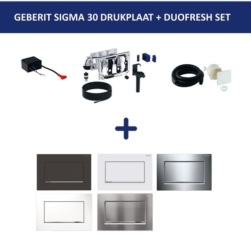 Bedieningsplaat Geberit Sigma 30 SF + DuoFresh Geurzuiveringssysteem Geborsteld Chroom 