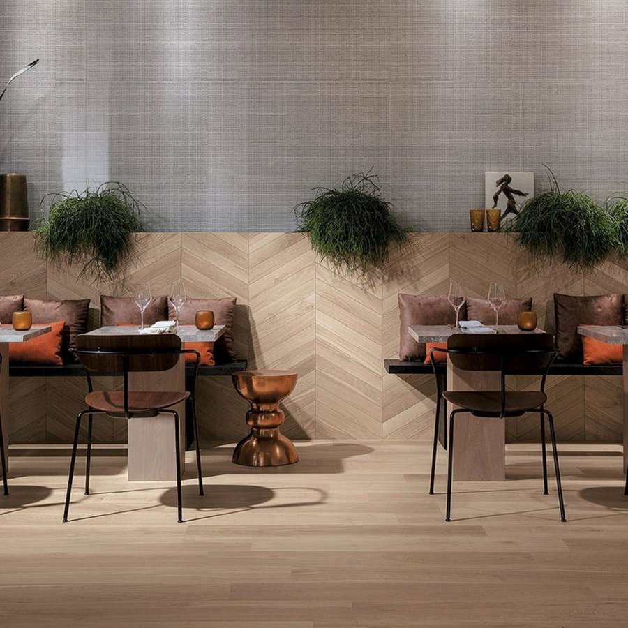 Wandtegel Visgraat Fapnest Maple Chevron 7,5x45 cm Keramiek Beige (Doosinhoud: 0,88 m2)