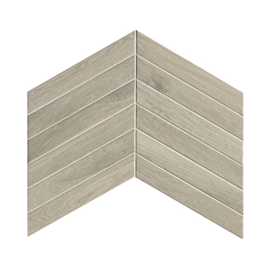 Wandtegel Visgraat Fapnest Silver Chevron 7,5x45 cm Keramiek Zilver (Doosinhoud: 0,88 m2)