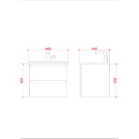 Badkamermeubelset Creavit Sally 60 cm Twee Soft-Close Lades Hoogglans Wit