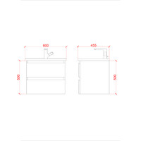 Badkamermeubelset Creavit Sally 60 cm Twee Soft-Close Lades Mat Antraciet