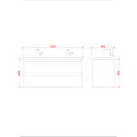 Badkamermeubelset Creavit Sally 120 cm Twee Soft-Close Lades Eiken