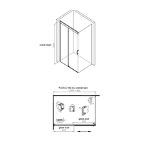 Douchecabine Aqua Splash Cuadro 130 cm Soft-Close Anti-Kalk Coating Chroom (zes varianten)