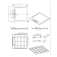 Douchebak Best Design Decent 90x90x3.5 cm Solid Surface Grijs