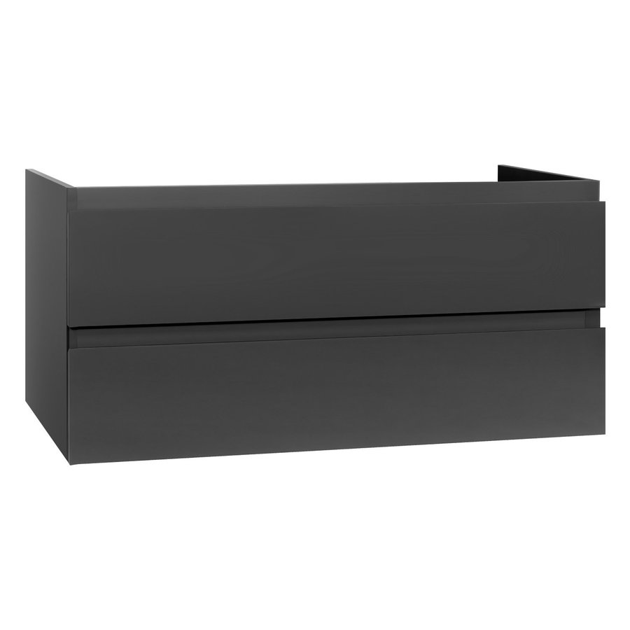 Onderkast Creavit Sally 120x45,5x50 cm Twee Soft-Close Lades Hoogglans Antraciet