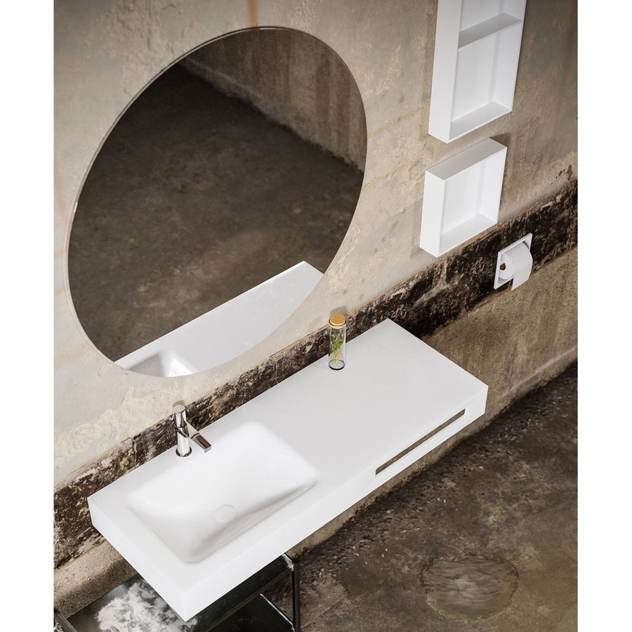 In Of Opbouwnis Boss & Wessing 89.5x29.5x8 cm met 3 Schappen Wit