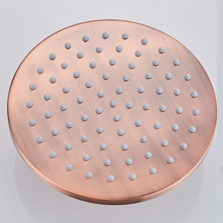 Inbouw Regendouche Set Boss & Wessing Copper Pro Wanduitloop en Staaf Handdouche Geborsteld Koper 30 cm