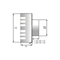 Overdruk Ventilatierooster Alfa 12.5 cm Geborsteld RVS