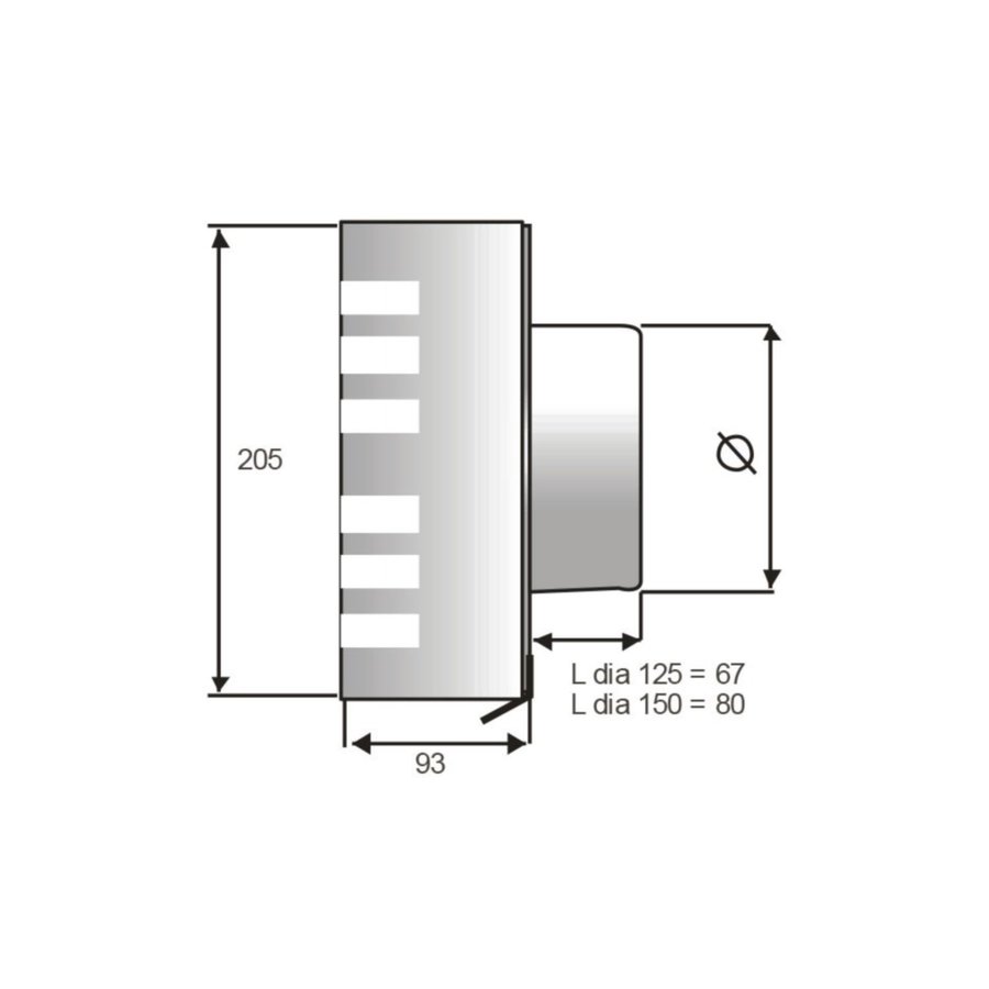 Overdruk Ventilatierooster Alfa 12.5 cm Geborsteld RVS