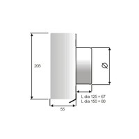 Overdruk Ventilatierooster Beta 15 cm Mat Zwart