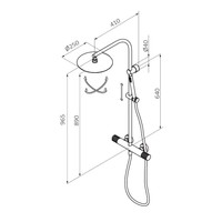 Opbouw Regendouche Set GRB Aura met Staaf Handdouche Zwart