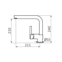 Keukenkraan GRB Kitchen 24 cm Mengkraan Messing Chroom