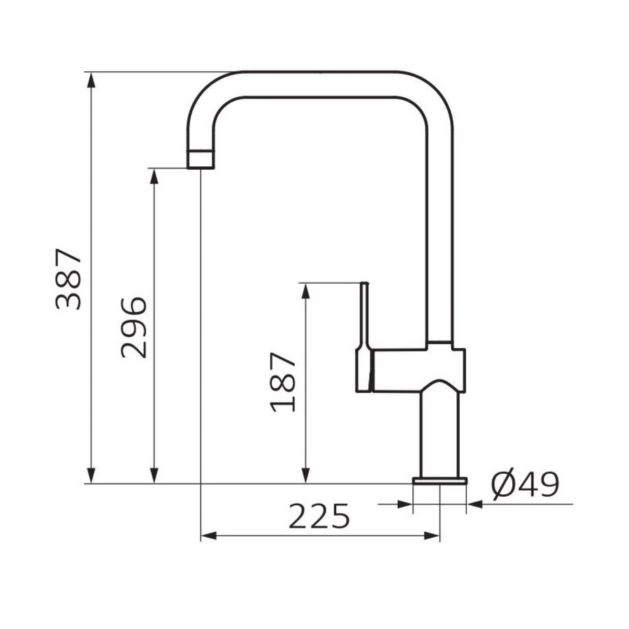 Keukenkraan GRB Kitchen 38,7 cm Mengkraan Messing Chroom