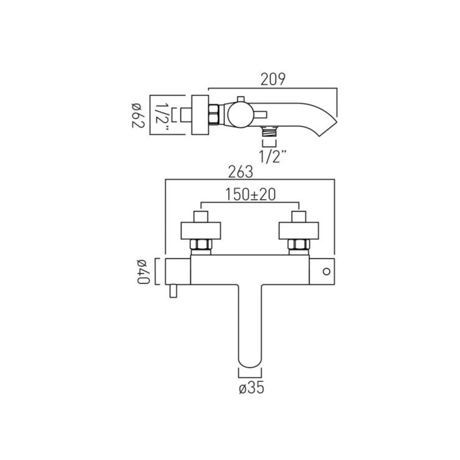 Vado Vado Bad Douchemengkraan Celsius Zonder Douche Kit Megadump Dalen