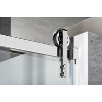 Nisdeur Sapho Volcano Schuifdeur 140x200 cm 8 mm Gecoat Glas Mat Zwart