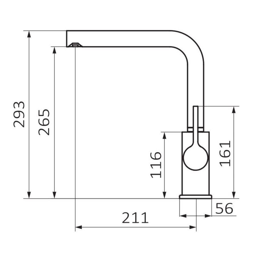 Keukenkraan GRB Kitchen 29,3 cm Messing Chroom