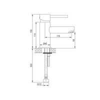 Wastafelmengkraan Brauer Brushed Edition Coldstart Opbouw Laag Korte Platte Hendel Geborsteld RVS PVD