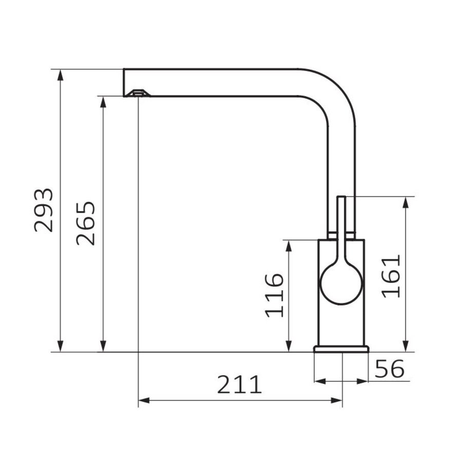 Keukenkraan GRB Kitchen 29,3 cm Messing Mat Zwart