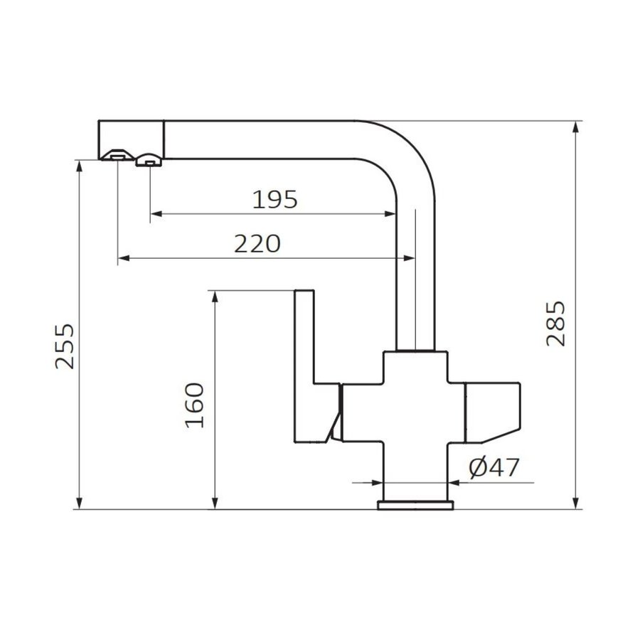 Keukenkraan GRB Kitchen met Gezuiverd Water Messing Chroom