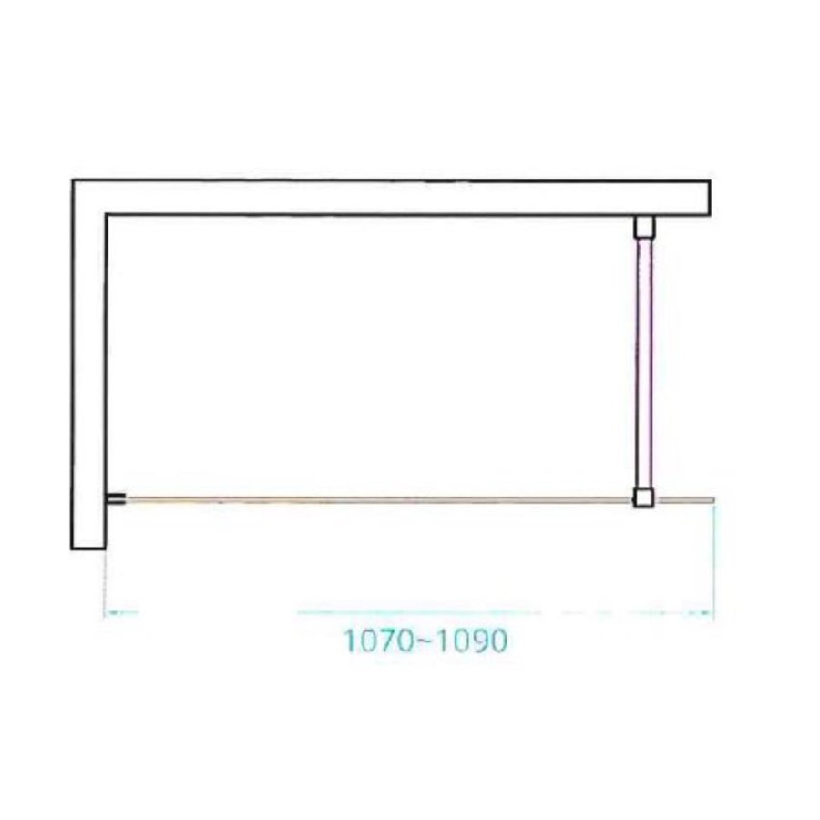 Douchewand Van Rijn ST04 Helder Glas 8 mm Aluminium Profiel Zwart 110x200 cm