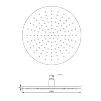 Hoofddouche Brauer Brushed Rond 30 cm Geborsteld Nikkel