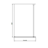 Badwand Van Rijn ST04 Helder Glas 8 mm 3 Delen Aluminium Zwart Profiel 80x160 cm