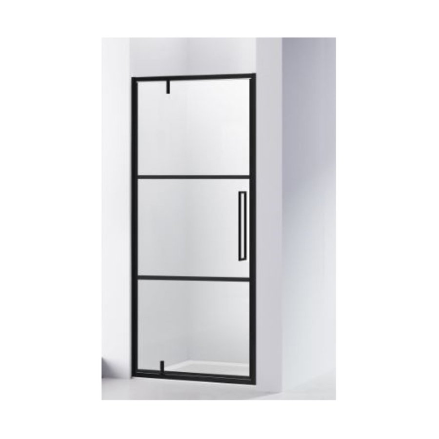 Nisdeur Van Rijn ST04 Aluminium Profiel 6 mm Helder Glas 80x200 cm Zwart Frame