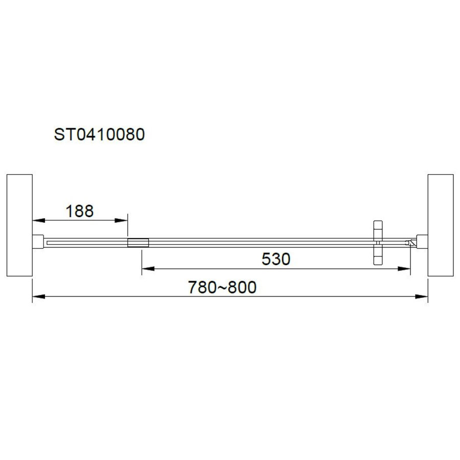 Nisdeur Van Rijn ST04 Aluminium Profiel 6 mm Helder Glas 80x200 cm Zwart Frame