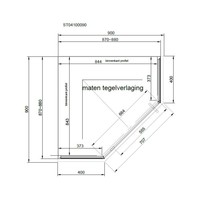 Douchecabine Van Rijn Vijfhoek Aluminium Zwart 90x200 Dubbelzijdige Nanocoating 6 mm Helder Glas