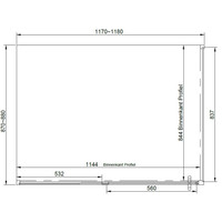 Hoek Douchecabine Van Rijn Zijwand 200x120x90 cm 6 mm Helder Glas Aluminium Zwart