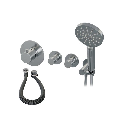 Inbouwthermostaatset Brauer Chrome Incl 3 Standen Handdouche En Badafvoer Chroom 