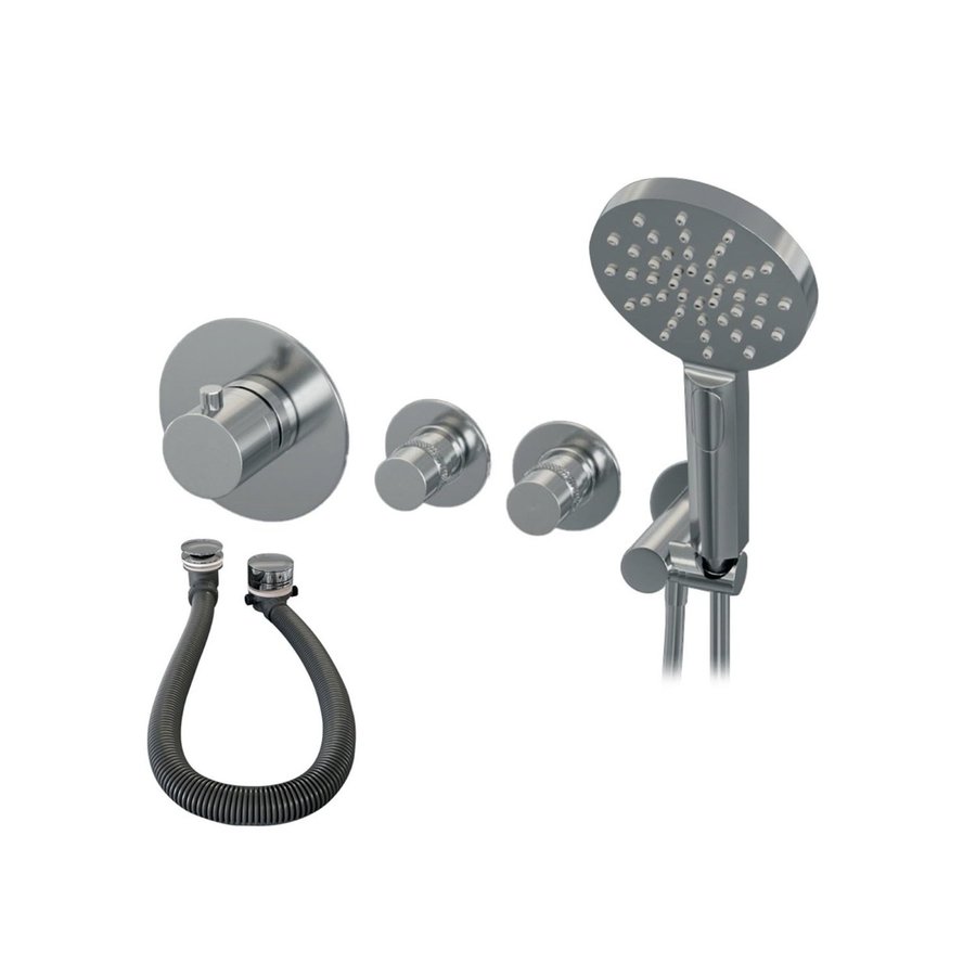 Inbouwthermostaatset Brauer Chrome Incl 3 Standen Handdouche En Badafvoer Chroom