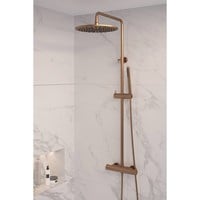 Regendouche Brauer Copper Showerpipe met Thermostaat 30cm Koper