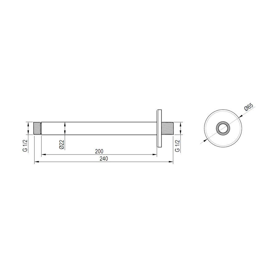 Plafonduitloop Brauer Copper 20 cm Koper