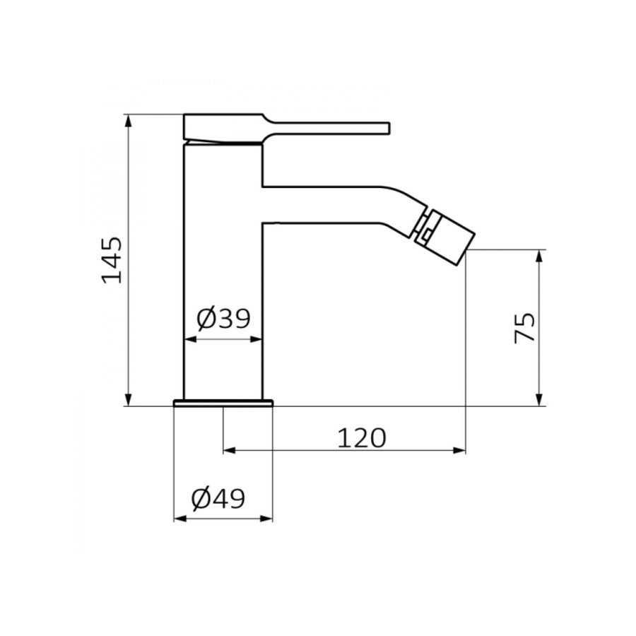 Bidetkraan GRB Time 14,5 cm zonder Waste Messing Chroom