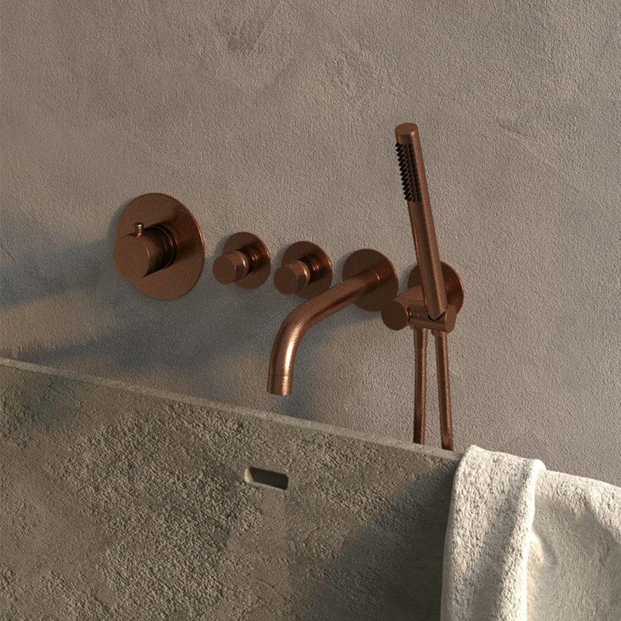 Inbouwthermostaatset Brauer Copper Incl Baduitloop en Staafhanddouche Koper