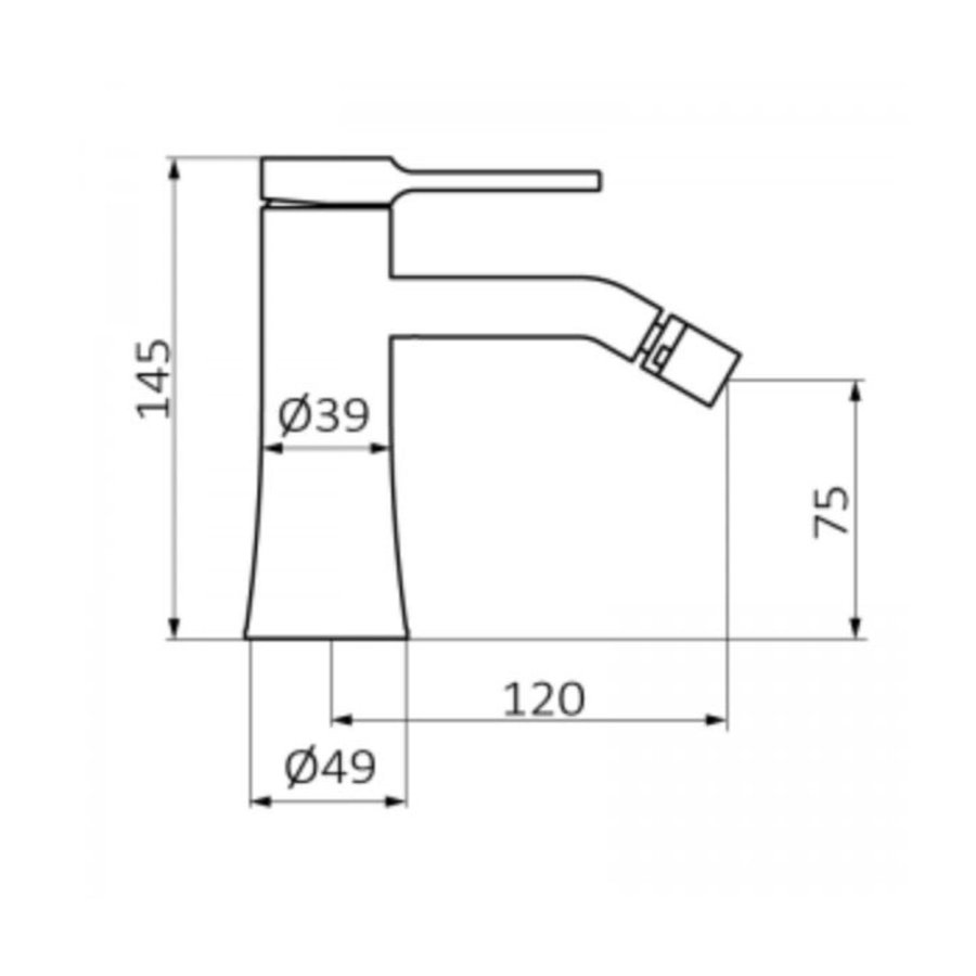 Bidetkraan GRB Time Laag Model met Clickwaste Messing Chroom