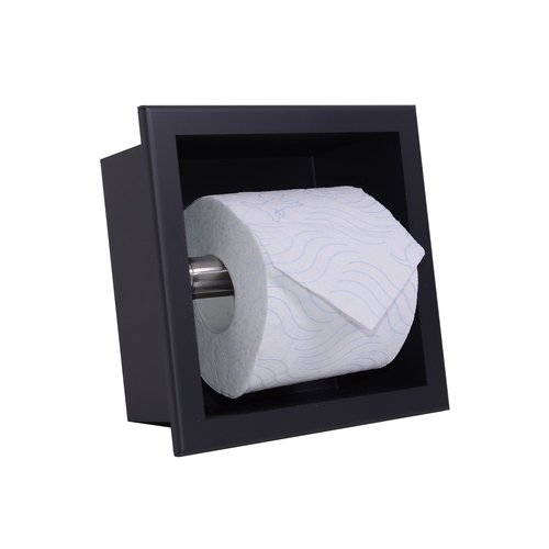 Inbouw Toiletrolhouder Boss & Wessing Mat Zwart 