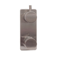 Inbouw Douchekraan Boss & Wessing Luxe Thermostatisch 2-Wegs Rond Geborsteld Staal