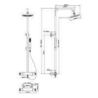 Opbouw Regendouche Set Boss & Wessing Luxe Thermostatisch met Handdoucheset Chroom