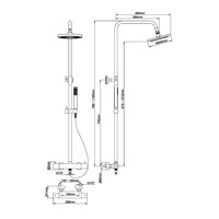 Opbouw Regendouche Set Boss & Wessing Cemal Thermostatisch Geborsteld Messing