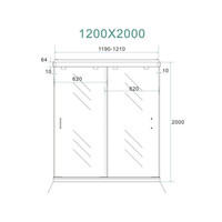 Nisdeur Wiesbaden Dubbele Schuifdeur 2-Delig 120x200 cm 8 mm NANO