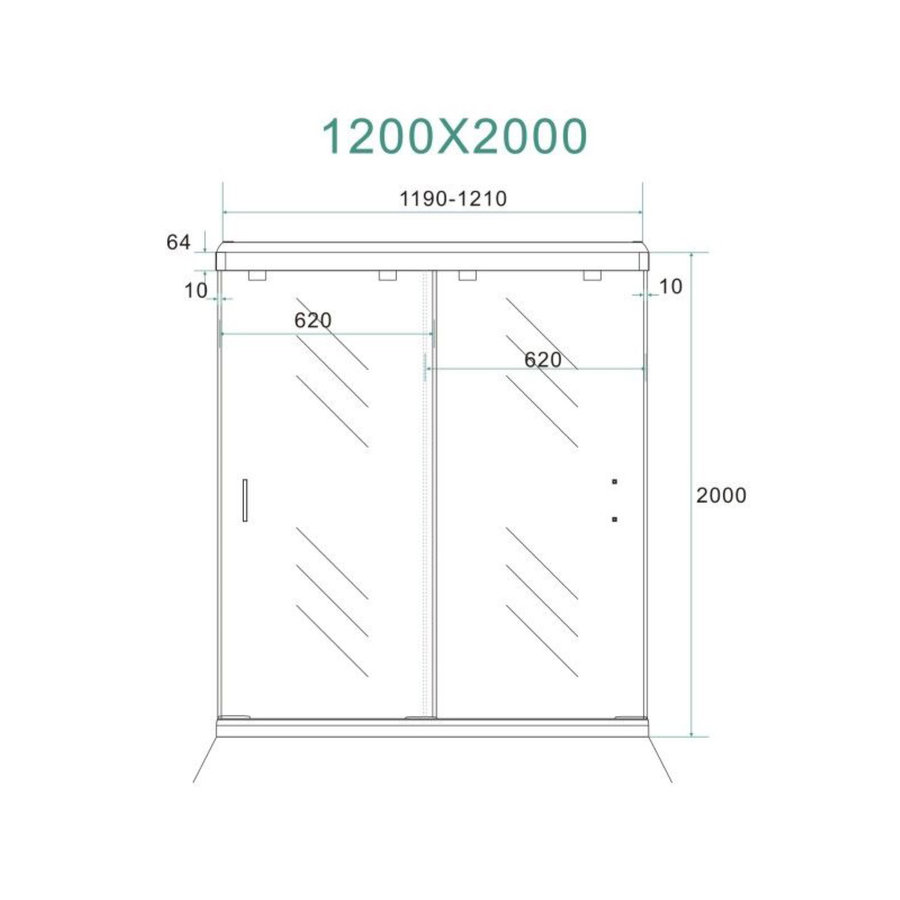 Nisdeur Wiesbaden Dubbele Schuifdeur 2-Delig 120x200 cm 8 mm NANO