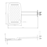 Hoofddouche Boss & Wessing Ultra met Waterval en Douche-Arm Geborsteld Staal