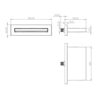 Inbouw Baduitloop Boss & Wessing Ultra met Waterval Uitloop Chroom