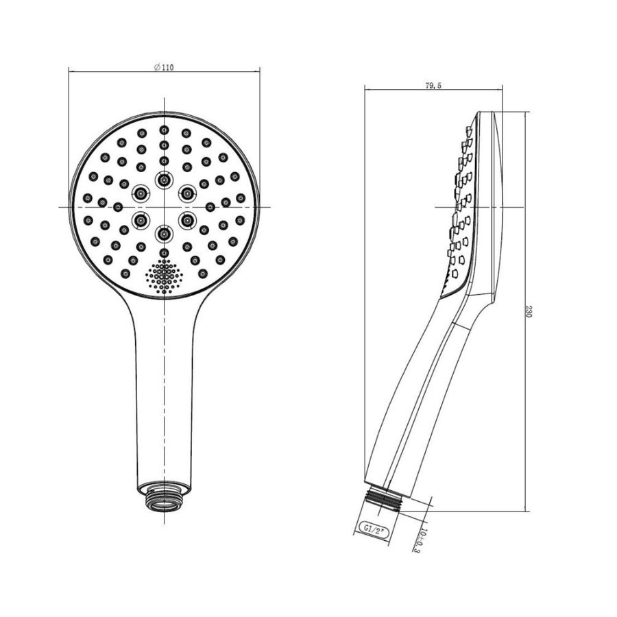 Handdouche Boss & Wessing Slim Drie Standen Chroom