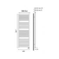 Elektrische Radiator Boss & Wessing Emma 181,7x60 cm Gepoedercoat Wit