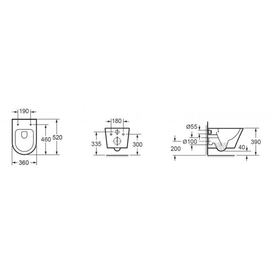 Wandcloset Boss & Wessing Vicente Diepspoel Rimless Mat Wit (exclusief toiletzitting)