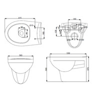 Wandcloset Boss & Wessing Tripoli 36,5x53x36 cm Diepspoel Keramiek Glanzend Wit